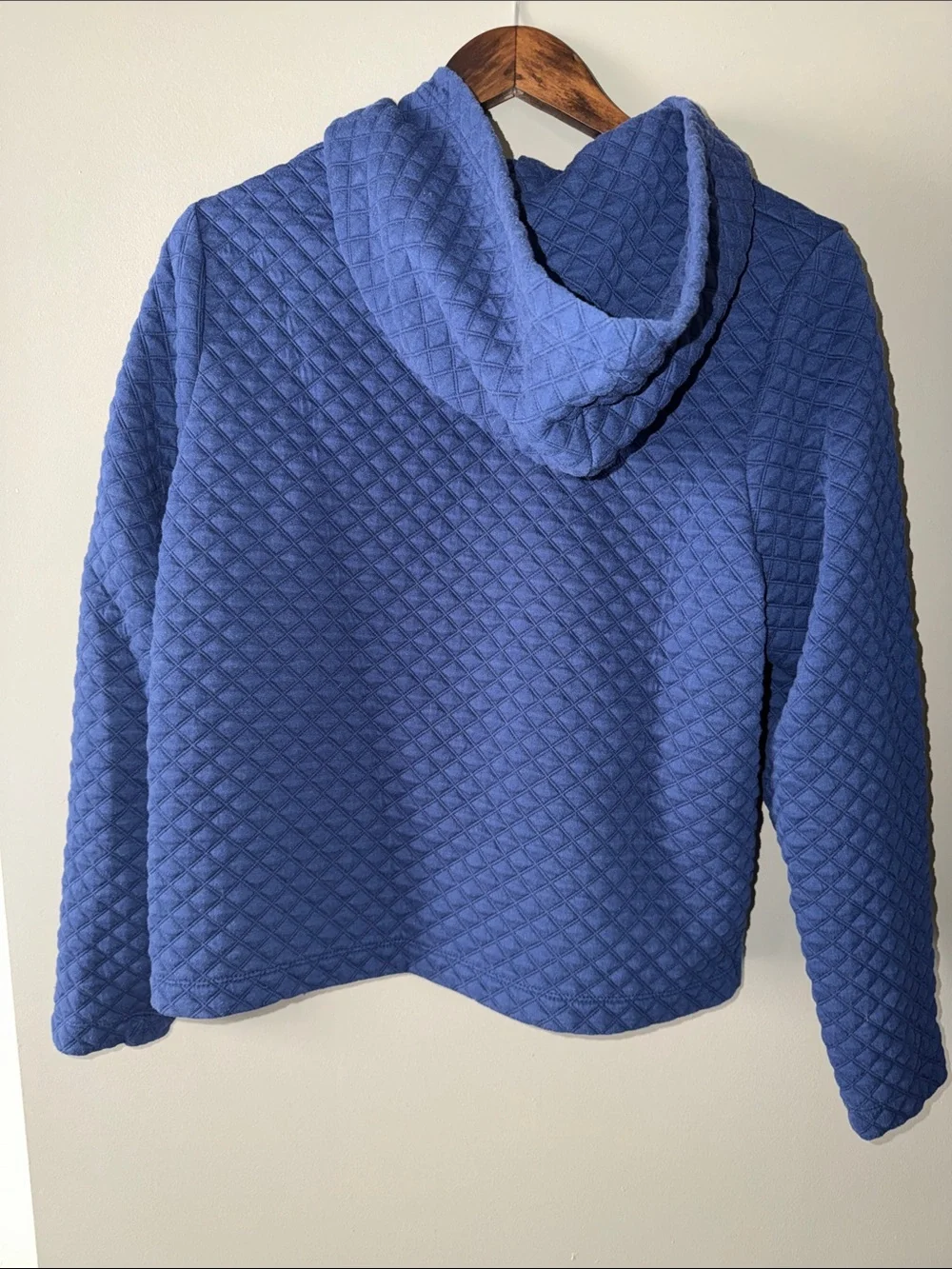 J. Crew Quilted Hooded Pullover in Navy Blue